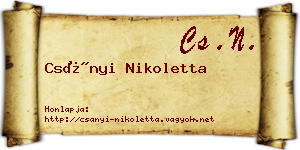 Csányi Nikoletta névjegykártya
