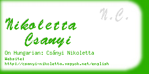 nikoletta csanyi business card